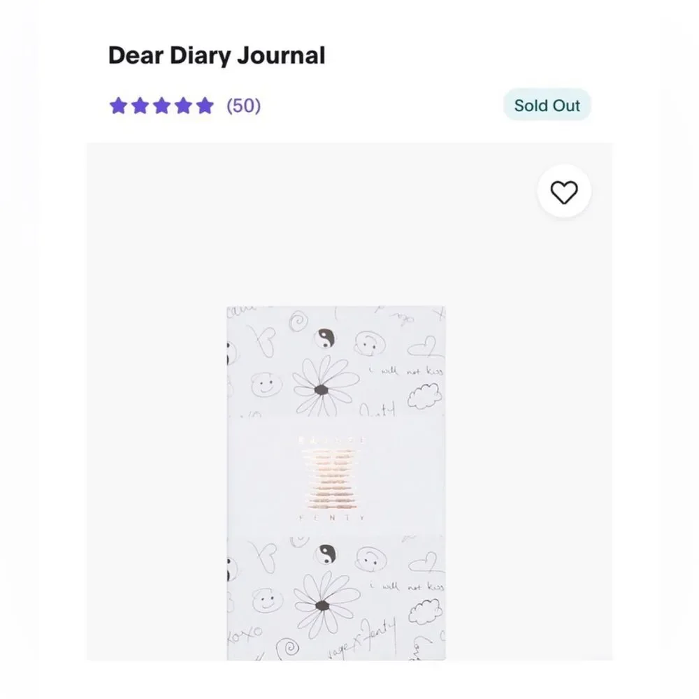 NWT Limited Edition Savage x Fenty Dear Diary Journal